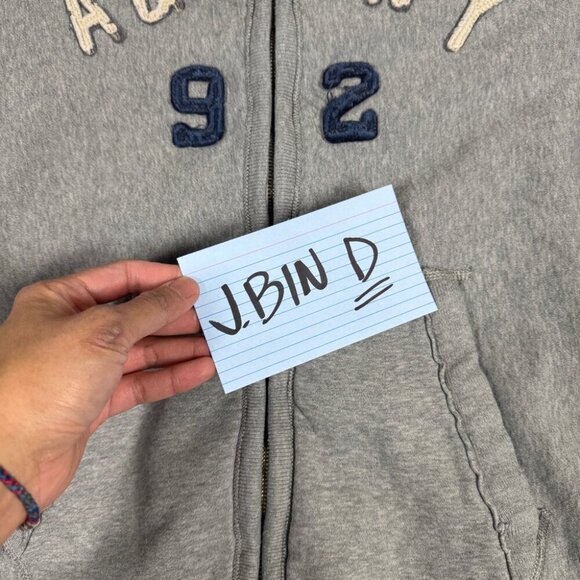 Abercrombie & Fitch Men's Y2K Light Gray High Neck Zip Up Jacket Size XL - Picture 14 of 16